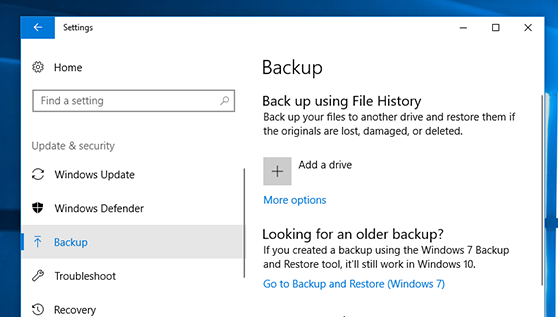 Recupero documenti tramite backup e ripristino di Windows