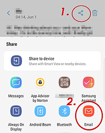 Trasferimento di dati da Samsung a Samsung tramite e-mail