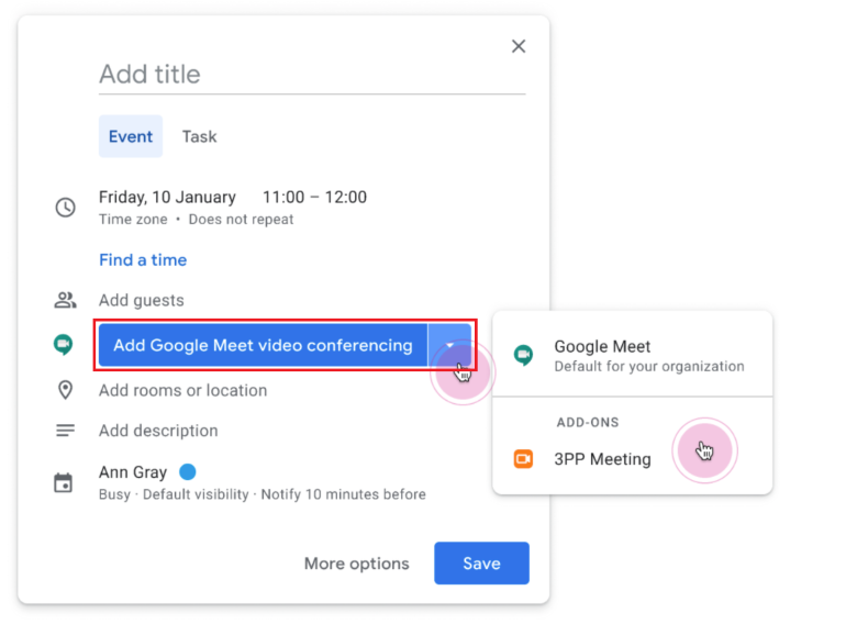 Pianifica la riunione per risolvere il problema non disponibile su Google Meet