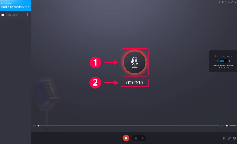 Registrare la voce usando Ashampoo