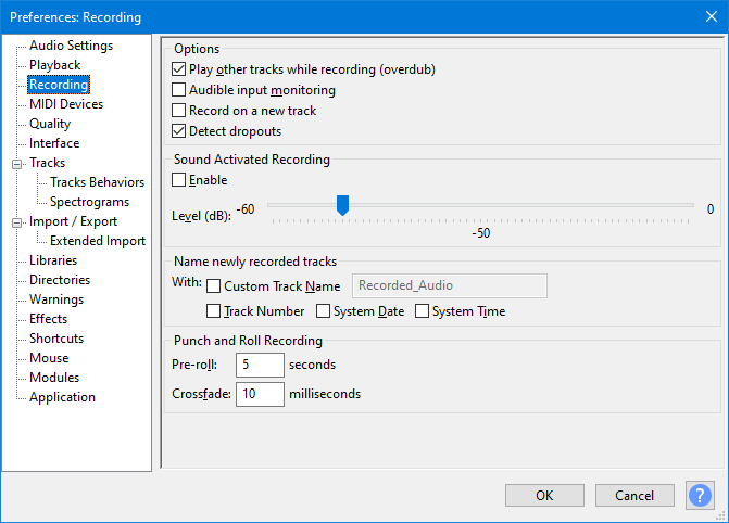 Altre soluzioni su come risolvere il problema "Audacity non registra" - Modifica le configurazioni di registrazione di Audacity