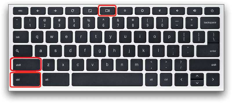 Registrazione dello schermo sul Chromebook utilizzando i tasti della tastiera