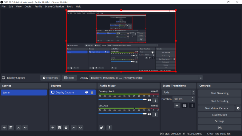 Registra con il registratore dello schermo OBS (Windows/Mac)