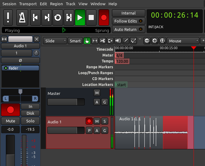 Strumento di registrazione audio Ardour per Mac