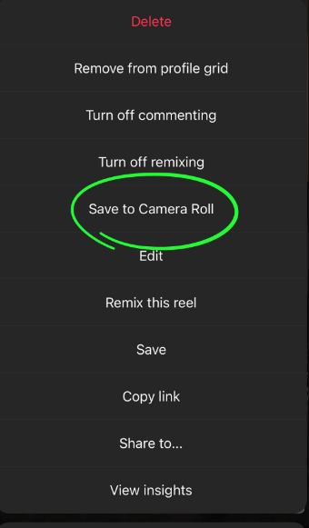 Salva i reel di Instagram dal tuo profilo