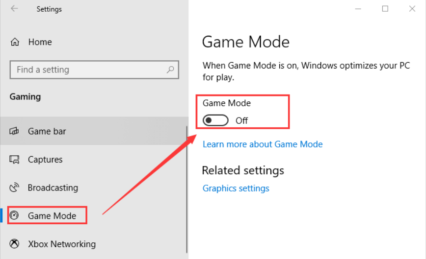Attiva la modalità di gioco per far funzionare la barra di gioco Xbox