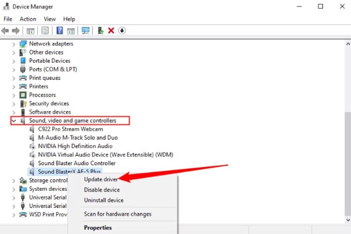Aggiorna il driver audio per risolvere il problema del microfono