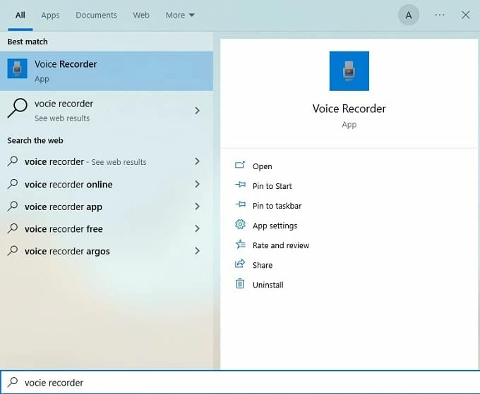 Windows Voice Recorder