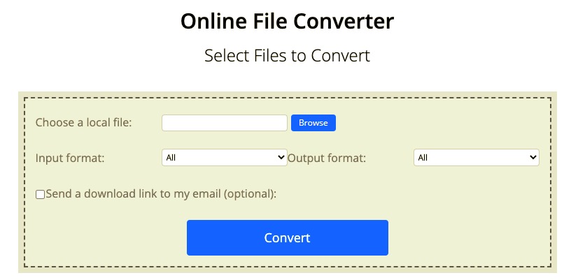 Converti AVI in MPEG nel sito Web di Convertfiles