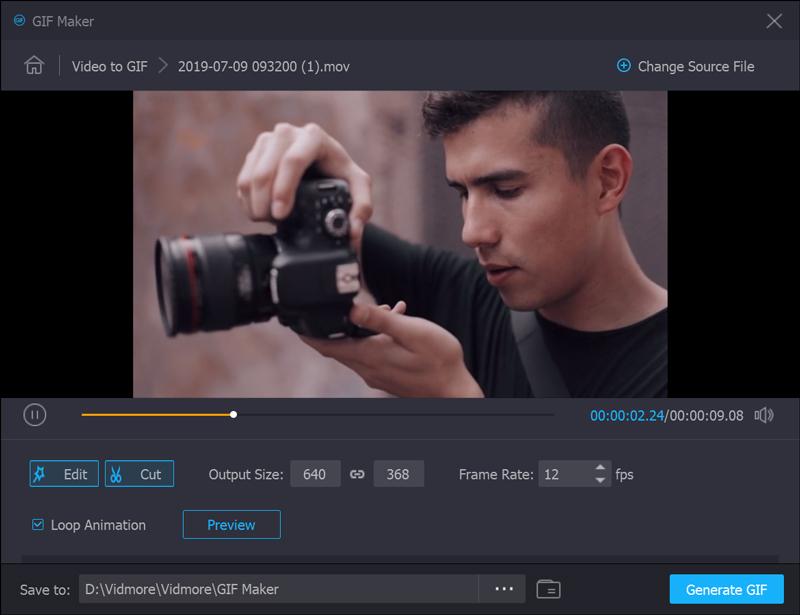 Ritaglia video in GIF utilizzando Vidmore Video Converter