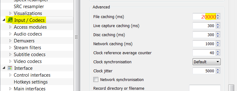 VLC Upscaling a 4K aumentando le dimensioni della cache