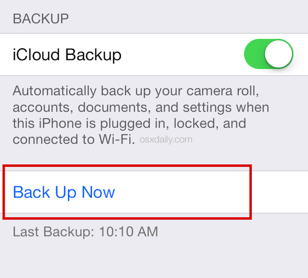 Cambia telefono su iOS: crea un backup iCloud manuale
