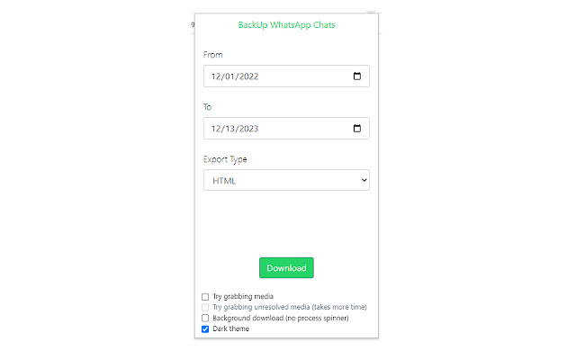 Use Backup WhatsApp Chats Chrome Extension to Download WhatsApp Messages to PC