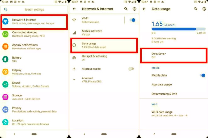 Disattiva Android Data Saver per correggere WhatsApp che non funziona