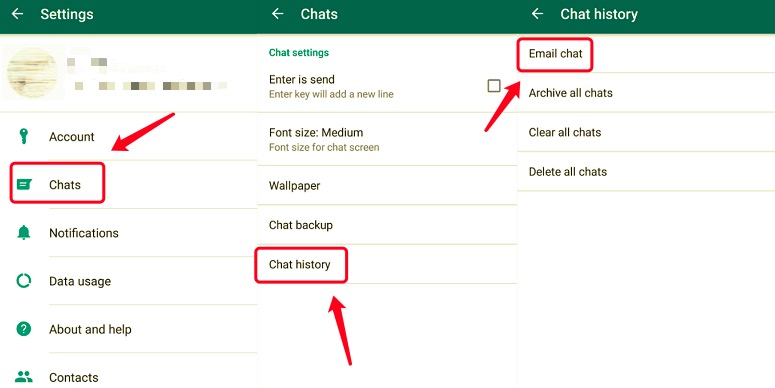 Trasferisci le chat di WhatsApp da Android a iPhone tramite chat e-mail