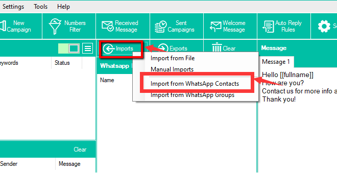 Come esportare i contatti di WhatsApp utilizzando WhatBot