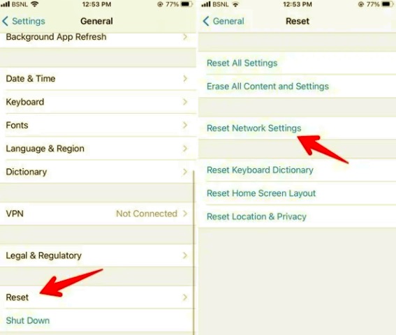 Ripristina le impostazioni di rete su iPhone per correggere i contatti di WhatsApp che non vengono visualizzati