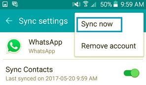 Ripristina WhatsApp Sync per correggere i contatti che non mostrano problemi