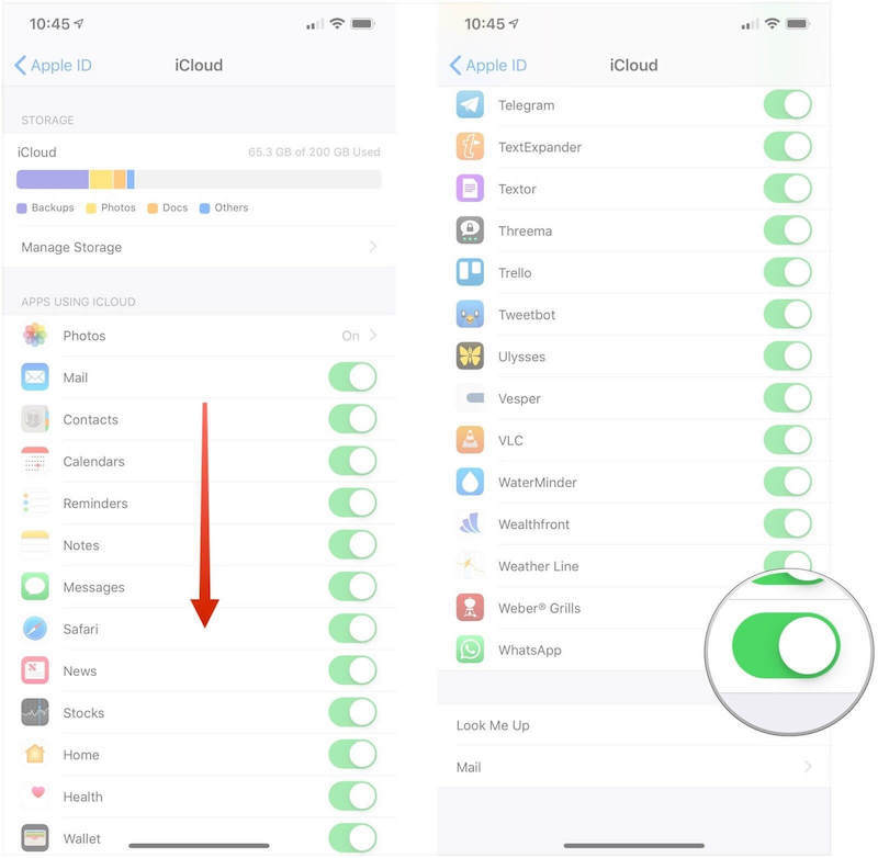 Trasferire WhatsApp tra due dispositivi iPhone utilizzando iCloud Backup