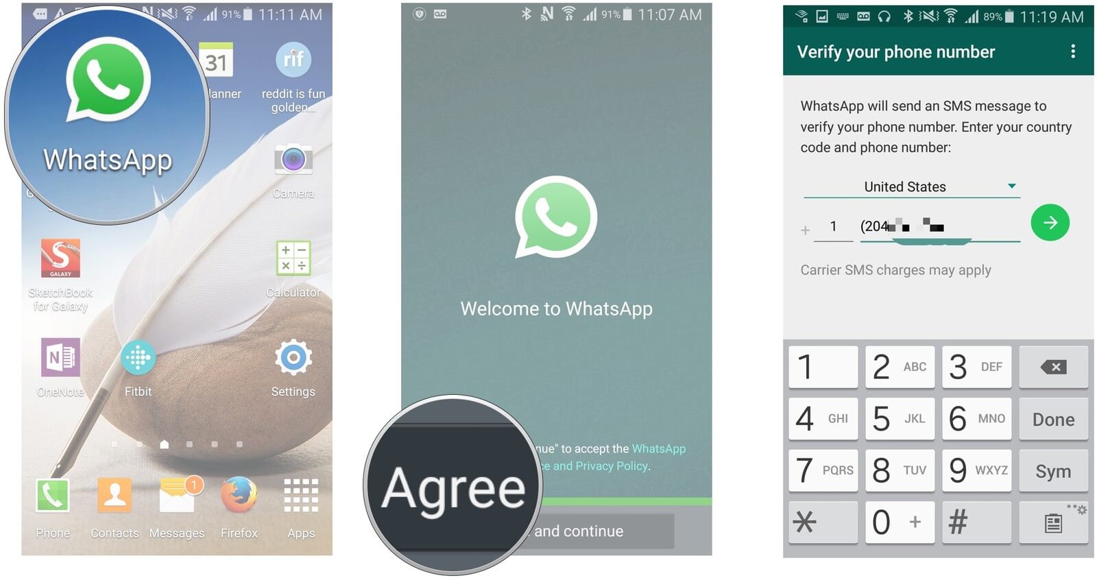 Aggiungi contatti Whatsapp Crea account