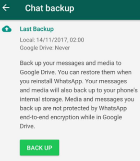 Recupera le chat cancellate di WhatsApp con il backup