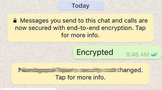 Messaggi WhatsApp crittografati