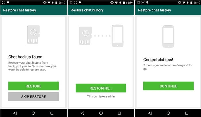 Ripristina cronologia chat di Whatsapp da Samsung