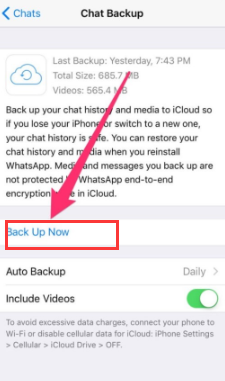 Personalizza la frequenza di backup di WhatsApp per correggere il backup di WhatsApp è bloccato allo 0%