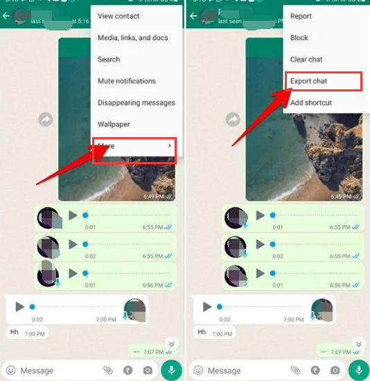 Esporta la chat di WhatsApp da iPhone utilizzando l'e-mail
