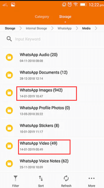 xport WhatsApp Media su disco rigido esterno per utenti Android