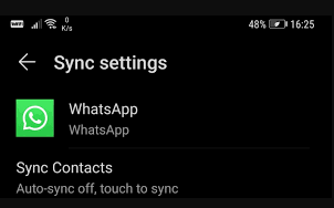 Aggiorna la sincronizzazione di WhatsApp per correggere i contatti di WhatsApp che non mostrano i nomi