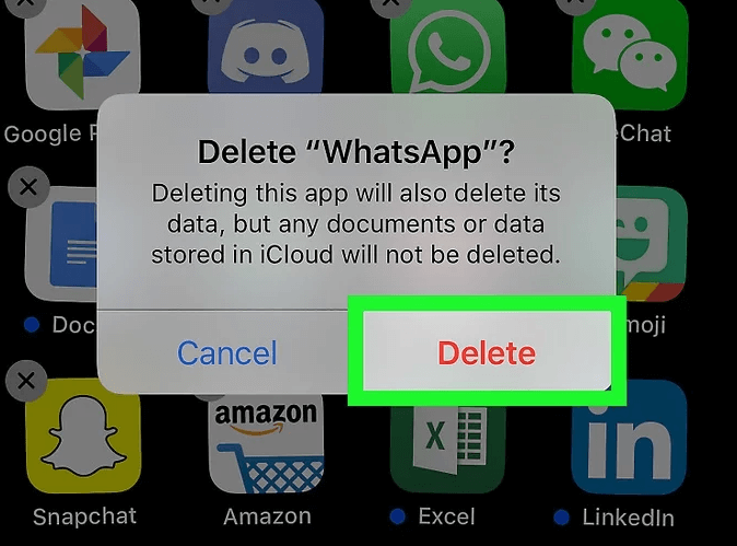 Svuota la cache di WhatsApp eliminando WhatsApp