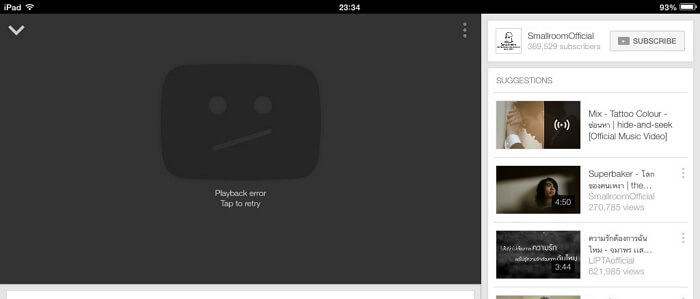 Errore YouTube non riproduce video su iPhone